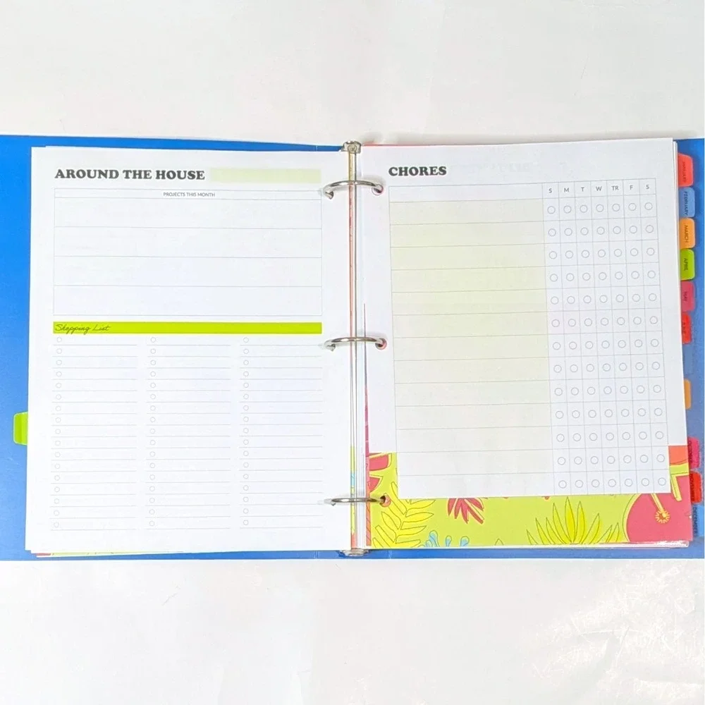 Sonlight Homeschool Planner Undated 3-Ring Binder Organizer Blue Multi-Color